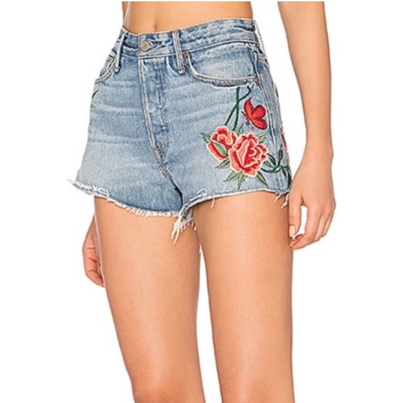 GRLFRND Cindy Embroidered Jean Shorts Rising Sun 24 - Picture 15 of 16